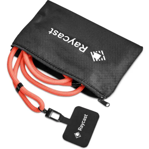 Altitude Resort Crossbody Phone Strap in Pouch - Coral Branded Set Main
